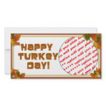 Happy Turkey Day Text Design photo cards