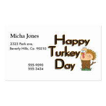 Happy Turkey Day Thanksgiving Business Card Template
