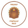 Happy Turkey day Thanksgiving Round Sticker