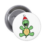 Happy Turtle Christmas Buttons
