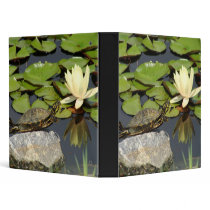 Happy Turtle in a Lily Pond Binder