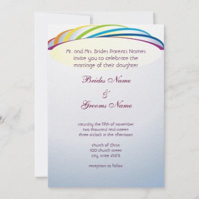 I found these by googling rainbow wedding invitation