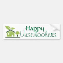 Happy Unschoolers Bumper Sticker