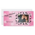 Happy Valentine's Day Black and Pink Personalized Photo Card Template