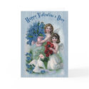 Happy Valentine's Day Blue Stripe Card