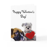 Happy Valentine's Day Boxer puppy Greeting Card