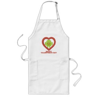 Happy Valentine's Day (Bug Droid Two Hearts) Apron