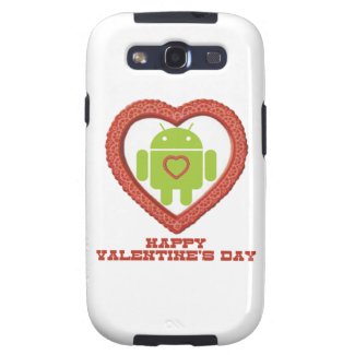 Happy Valentine's Day (Bug Droid Two Hearts) Samsung Galaxy SIII Case