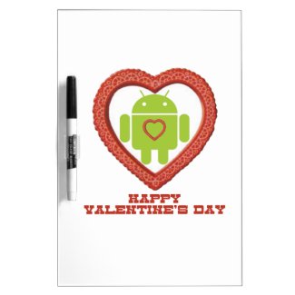 Happy Valentine's Day (Bug Droid Two Hearts) Dry-Erase Boards