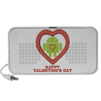 Happy Valentine's Day (Bug Droid Two Hearts) Mp3 Speakers