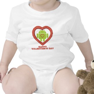 Happy Valentine's Day (Bug Droid Two Hearts) T-shirt