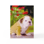 Happy Valentine's Day Bulldog art greeting card