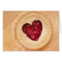 Happy Valentine's Day - cherry pie Greeting Cards