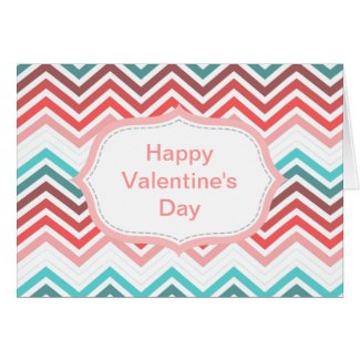 Happy Valentine's Day, colorful chevron Card
