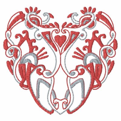 Happy Valentine's Day Embroidered Celtic Heart Embroidered Hoody by iheartshop