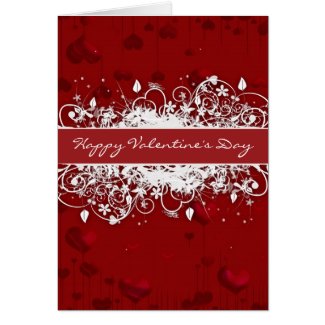Happy Valentines Day Floral Greeting Card