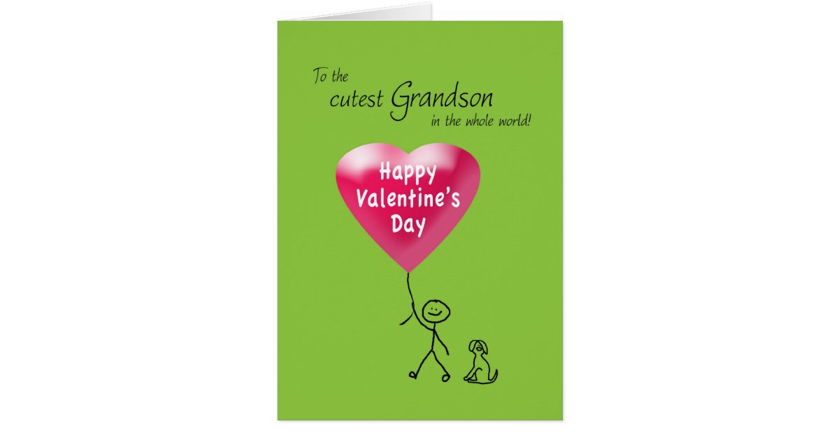Happy Valentine's Day for Grandson Card | Zazzle