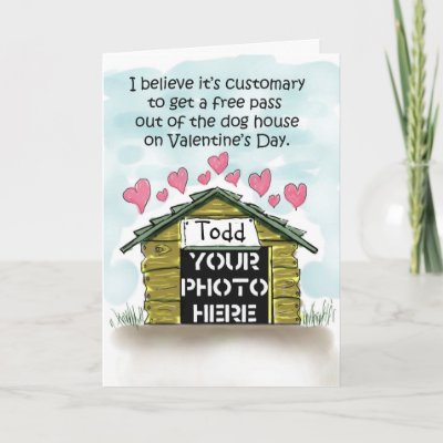 Happy Valentine&#39;s Day Funny Humor Dog House Card by icansketchu