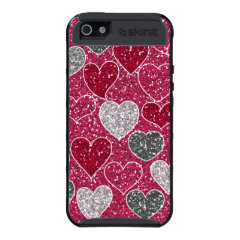 Happy Valentine's Day Glitter Love Bling Hearts Cover For iPhone 5