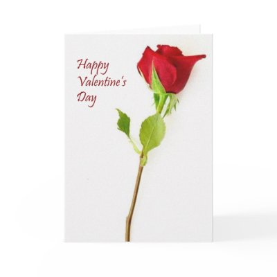 Happy Valentine's Day Greeting Card with a picture of a rose and a fancy bit 