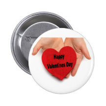 Happy Valentines Day Hands Pinback Buttons