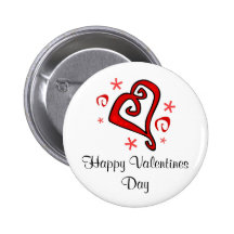 Happy Valentines Day Heart Button