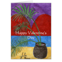 Happy Valentine's Day Heart Palm Tree Card cards