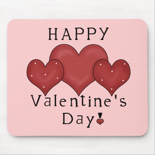 Happy Valentine's Day Hearts D7 Mousepad