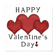 Happy Valentine's Day Hearts D7 Print/Sign