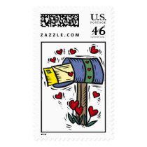 Happy Valentines Day Mailbox Postage Stamps