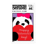 Happy Valentine's Day Panda Girl Postage Stamps