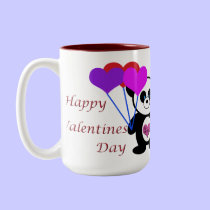 Happy Valentines Day Panda mugs by tricksterdesigns Happy Valentines Day Panda mugs