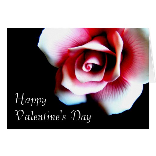 Happy Valentine's Day Pink Rose Greeting Card