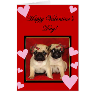 Valentines Day Pug Cards | Zazzle