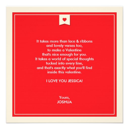 Happy Valentine's Day Red Flat Card