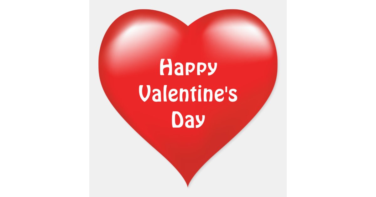 Happy Valentines Day Red Heart Love Sticker Zazzle
