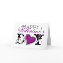 "Happy Valentine's day" romantic purple love Greeting Card