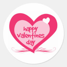 Happy Valentines Day Round Sticker