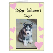 Happy Valentine's Day Siberian Husky Puppy card