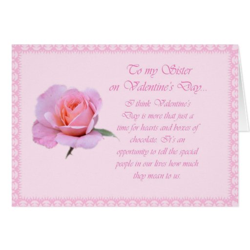 Happy Valentines Day Sister Greeting Card Zazzle