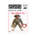 Happy Valentine's Day Sock Monkey postage