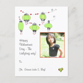 Happy Valentines Day the Ladybug way postcard