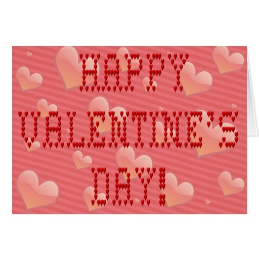 Happy Valentine's Day Tiny Heart Shaped Font Greeting Cards | Zazzle