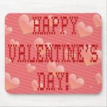 Happy Valentine's Day Tiny Heart Shaped Font mousepads