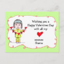 Happy Valentines Day w/all my Heart! postcard