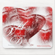 Happy Valentine's Day Water Splash Hearts Mousepad mousepad