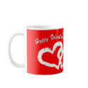 Happy Valentine's Day White Kissing Hearts mugs