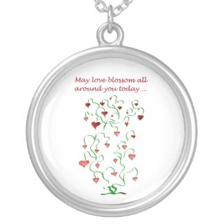 Happy Valentine's Day with love heart tree necklace