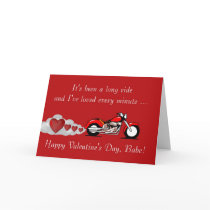 Happy Valentine's Day with motorbike for biker Greeting Card