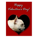 Happy Valentine's  French Bulldog postcard